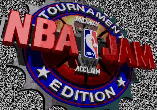 NBA Jam Tournament Edition title screen for Sega Genesis